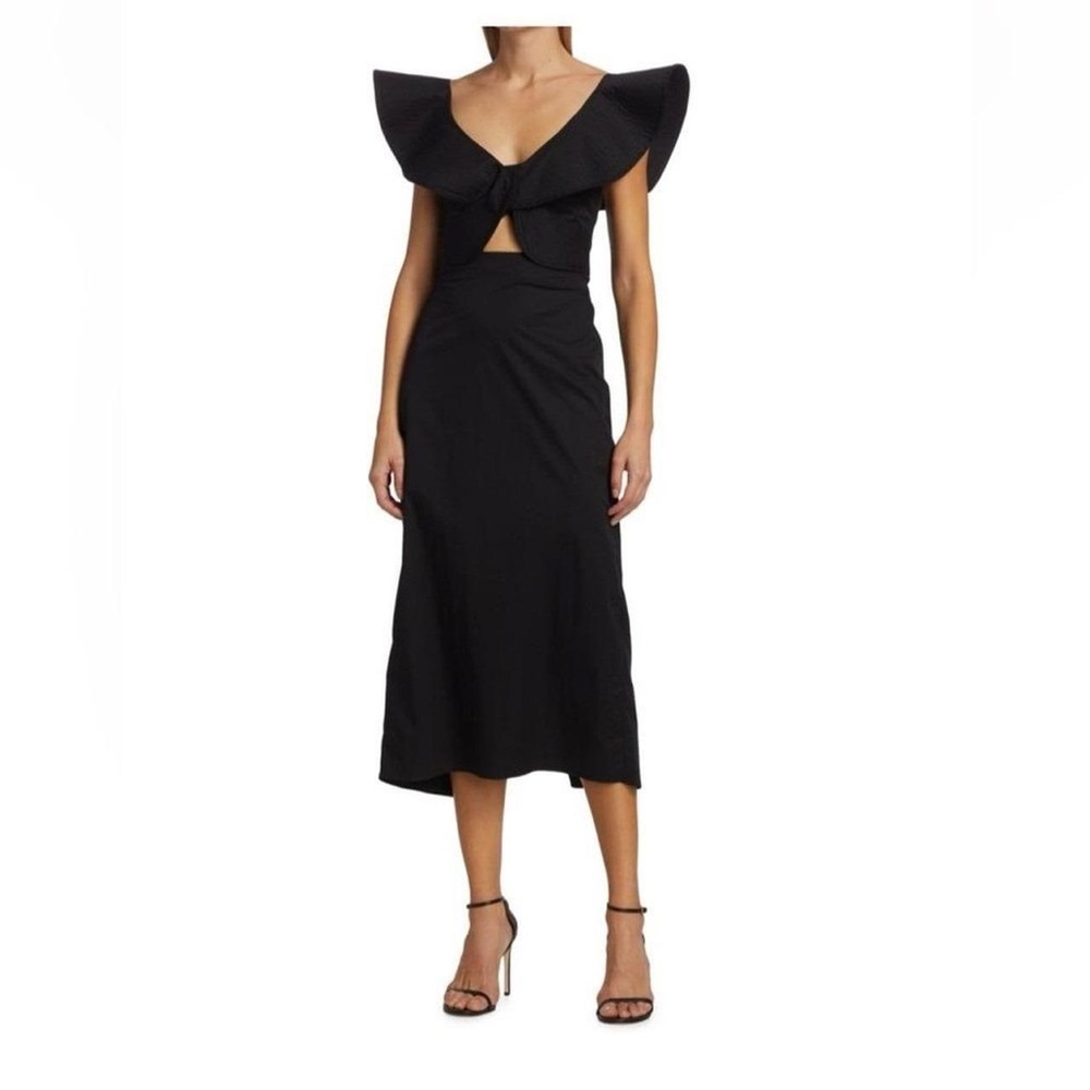 Johanna Ortiz The Magic Of Silence Embroidered Stretch Cotton Poplin Midi Dress